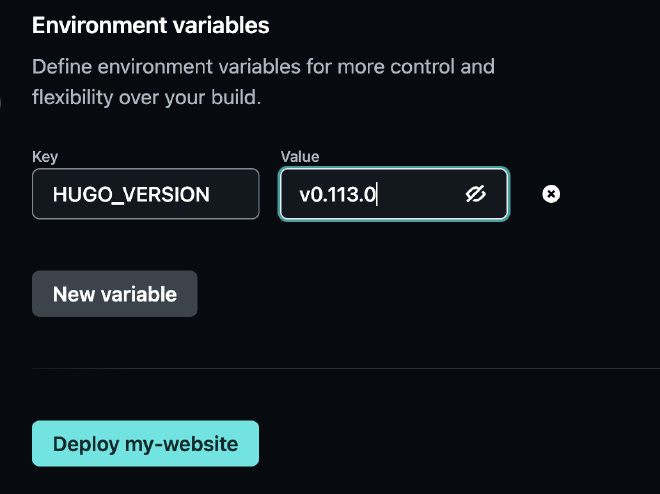 netlify new variable