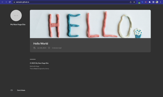 Site deployed on GitHub