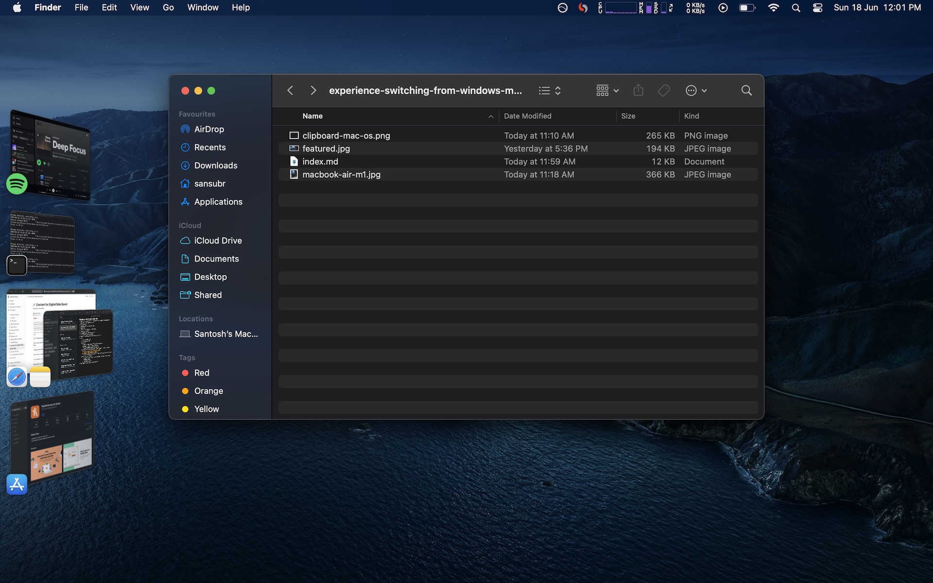 screenshot of stage manager